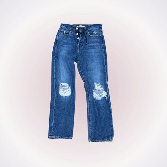Levi’s Wedgie Fit Distressed Blue Jeans | Size 25 - Picture 1 of 5